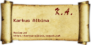 Karkus Albina névjegykártya